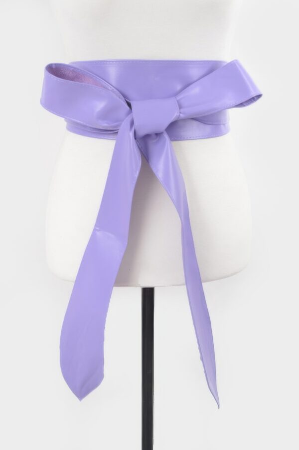 Wide Faux Leather Kimono Wrap Belt – Structured Waist Tie