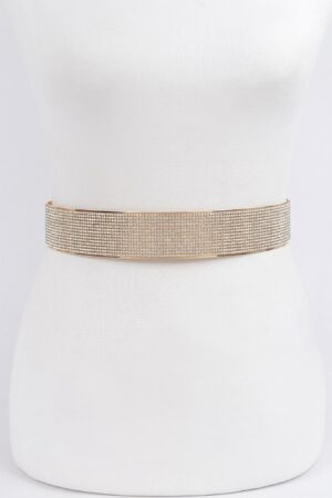 Rhinestone Metal Waist Belt – Structured Sparkle