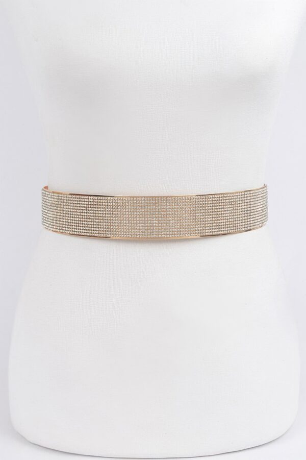 Rhinestone Metal Waist Belt – Structured Sparkle