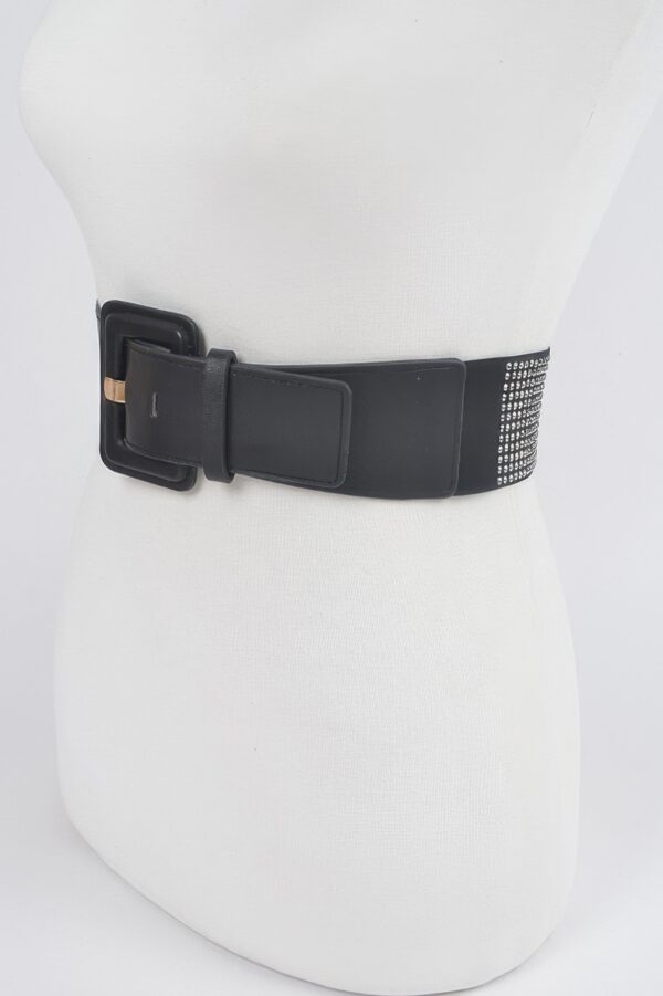 Hot-Fix Stretch Belt – Embellished 2.25″ Waistband