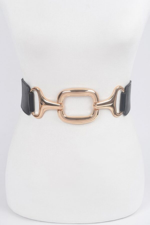 Stretch Waist Belt with Polished Metal Buckle