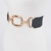 Stretch Waist Belt with Polished Metal Buckle