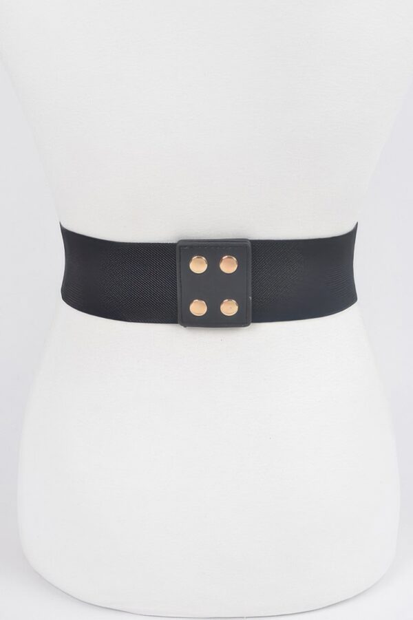 Stretch Waist Belt with Polished Metal Buckle