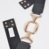 Stretch Waist Belt with Polished Metal Buckle