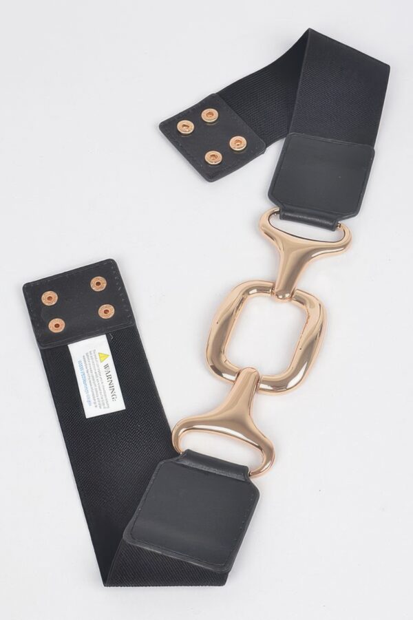 Stretch Waist Belt with Polished Metal Buckle