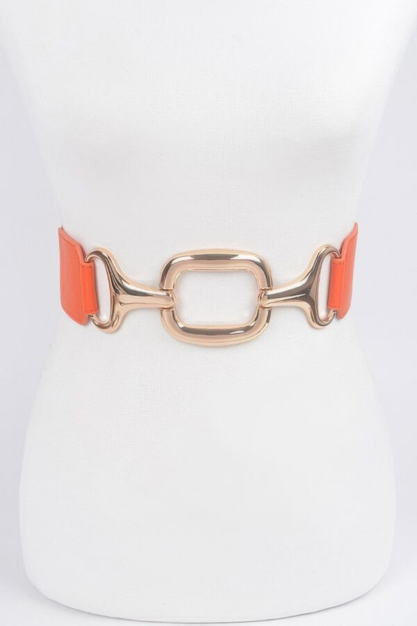 Stretch Waist Belt with Polished Metal Buckle