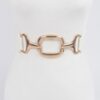Stretch Waist Belt with Polished Metal Buckle