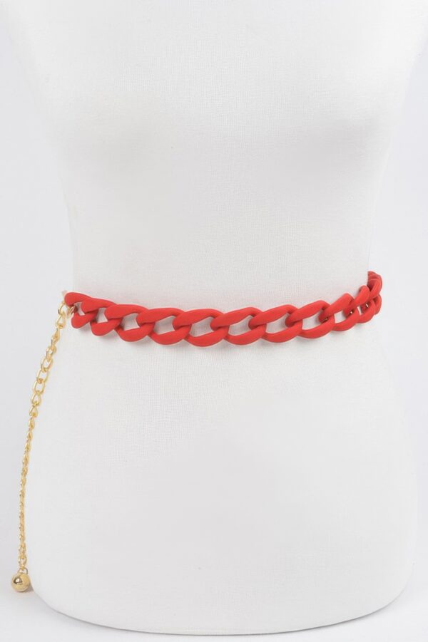 Chain Belt with Vivid Color Accents