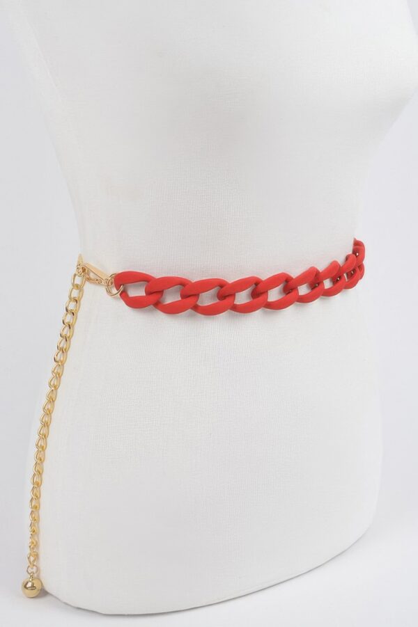 Chain Belt with Vivid Color Accents