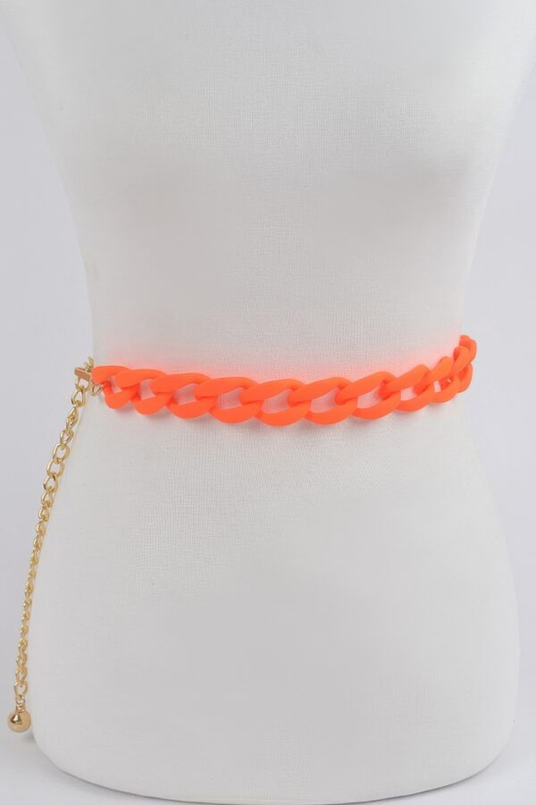 Chain Belt with Vivid Color Accents