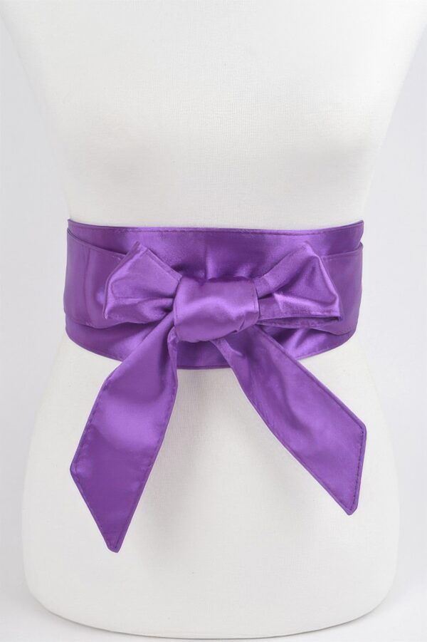 Wide Satin Kimono Wrap Belt – Smooth Finish