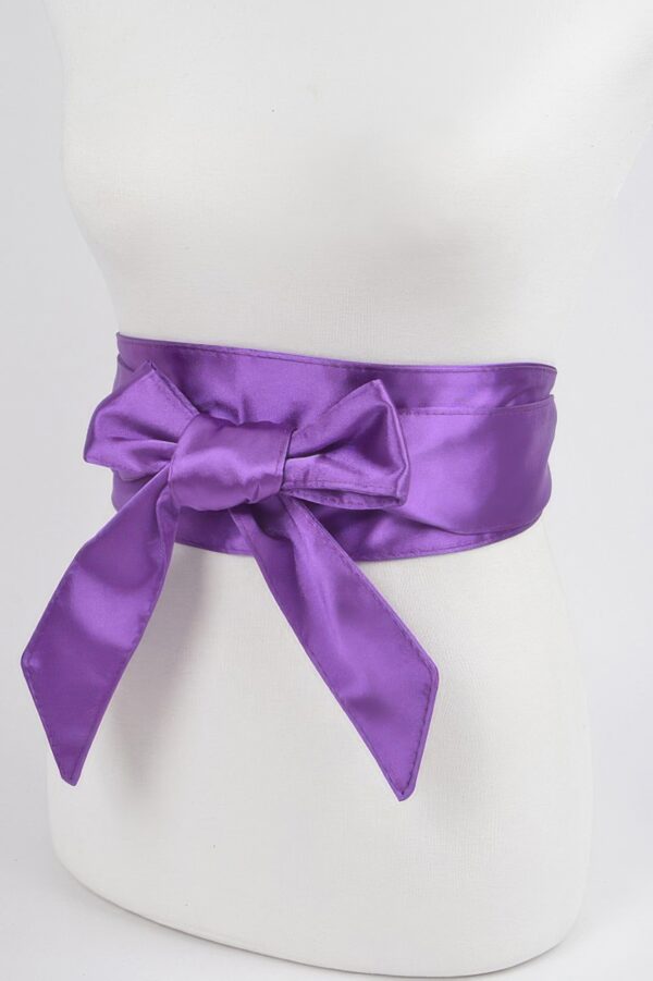Wide Satin Kimono Wrap Belt – Smooth Finish