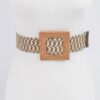 Faux Bamboo Buckle Elastic Belt – 2 inch Structured Width