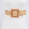 Faux Bamboo Buckle Elastic Belt – 2 inch Structured Width