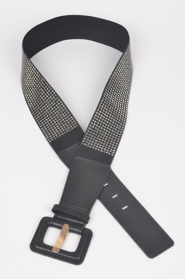 Plus Size Stretch Belt with Hot-Fix Accents