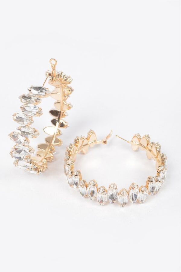 Rhinestone Hoop Earrings – 2.5 in Statement Hoops