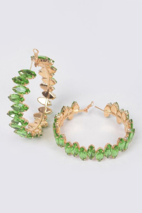 Rhinestone Hoop Earrings – 2.5 in Statement Hoops