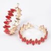 Rhinestone Hoop Earrings – 2.5 in Statement Hoops