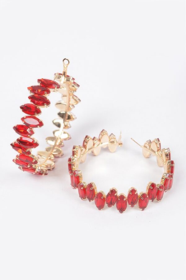 Rhinestone Hoop Earrings – 2.5 in Statement Hoops
