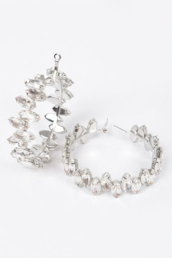 Rhinestone Hoop Earrings – 2.5 in Statement Hoops