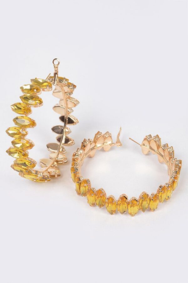 Rhinestone Hoop Earrings – 2.5 in Statement Hoops