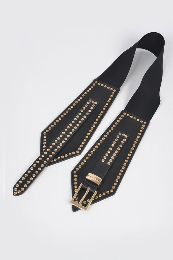 Wide Studded Stretch Belt – 3.5in