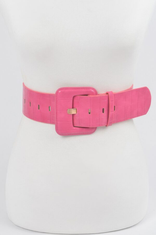 Faux Croc Waist Belt – Slim Embossed PU Finish
