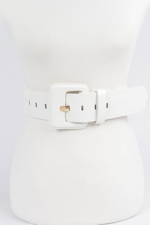 Faux Croc Waist Belt – Slim Embossed PU Finish
