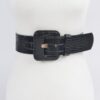 Faux Croc Waist Belt – Slim Embossed PU Finish