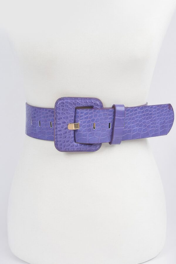 Faux Croc Waist Belt – Slim Embossed PU Finish