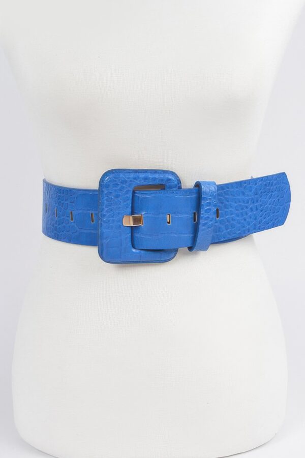 Faux Croc Waist Belt – Slim Embossed PU Finish