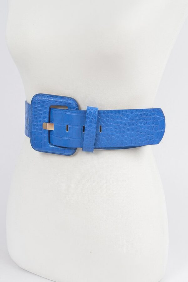 Faux Croc Waist Belt – Slim Embossed PU Finish