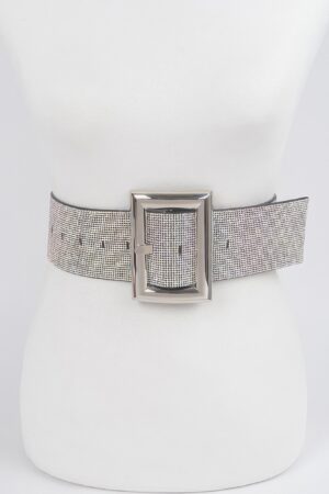 Square Metal Rhinestone Belt – PVC Statement