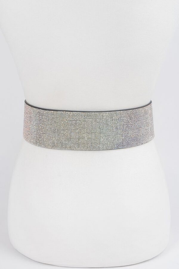 Square Metal Rhinestone Belt – PVC Statement