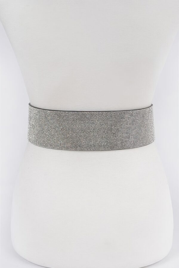 Square Metal Rhinestone Belt – PVC Statement