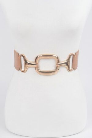 Plus Size Stretch Belt with Multi-Metal Buckles
