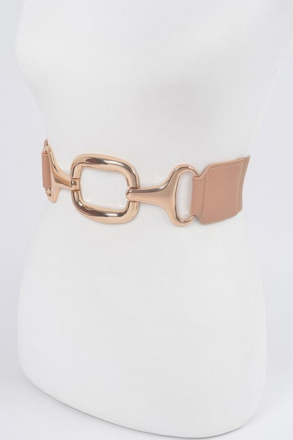 Plus Size Stretch Belt with Multi-Metal Buckles