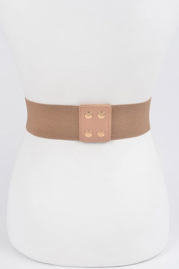 Plus Size Stretch Belt with Multi-Metal Buckles