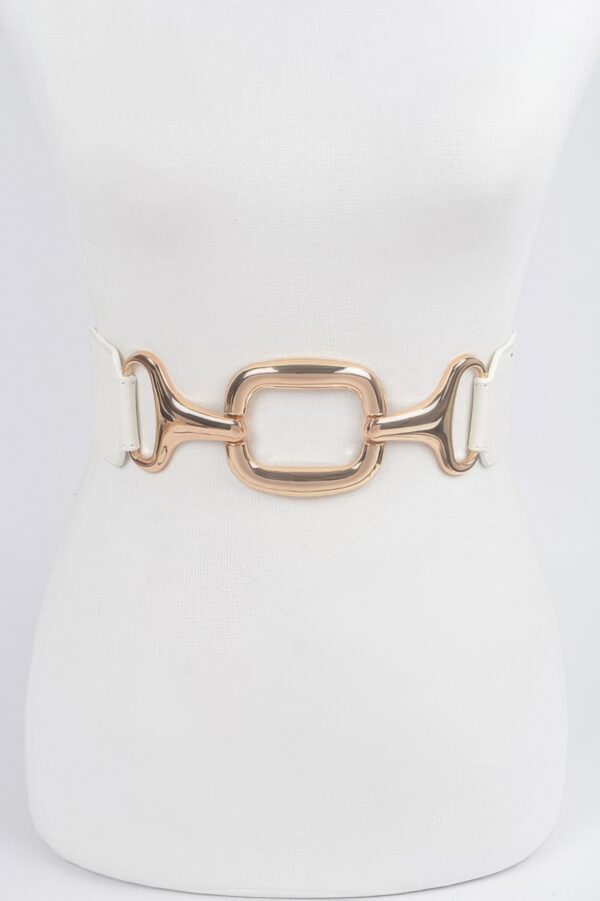 Plus Size Stretch Belt with Multi-Metal Buckles