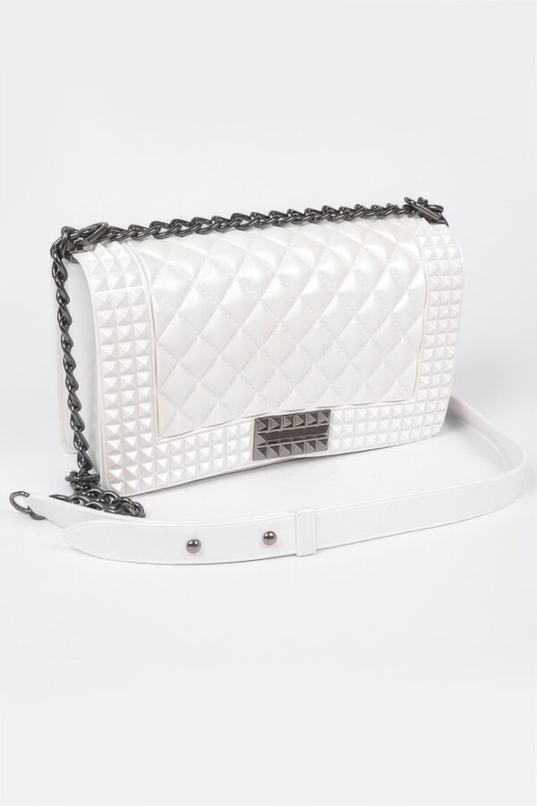 Quilted Embossed Jelly Bag – Glossy PVC Handbag