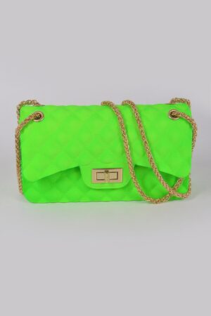 Jelly Quilted Clutch – Glossy Structured Shape