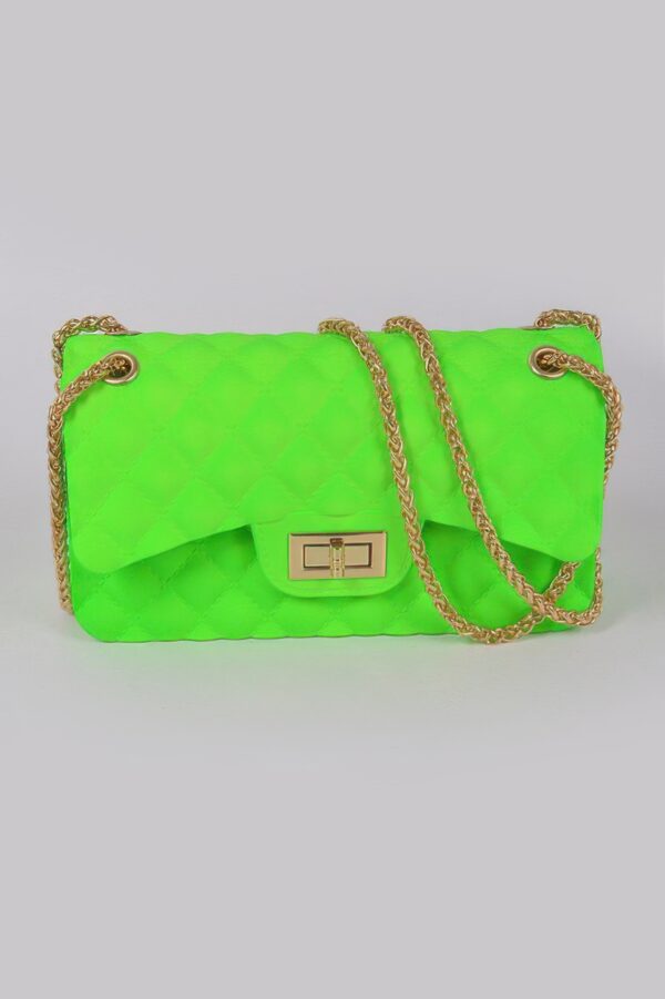Jelly Quilted Clutch – Glossy Structured Shape