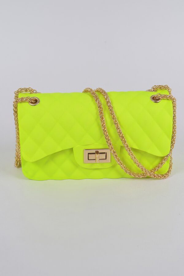 Jelly Quilted Clutch – Glossy Structured Shape