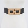 Plus Size Stretch Straw Belt with Rhinestone Buckle