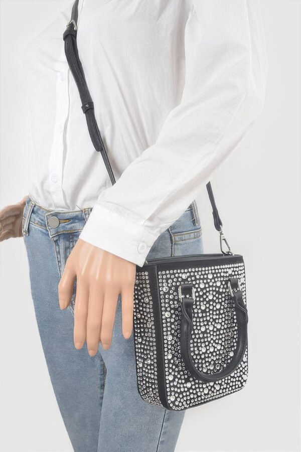 Hotfix Rhinestone Crossbody Bag – Compact Sparkle