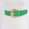Enamel Belt with Metal Buckle – Polyurethane Finish