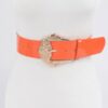 Enamel Belt with Metal Buckle – Polyurethane Finish