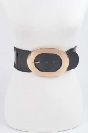 Stretch Waist Belt with Enamel Finish & Metal Buckle