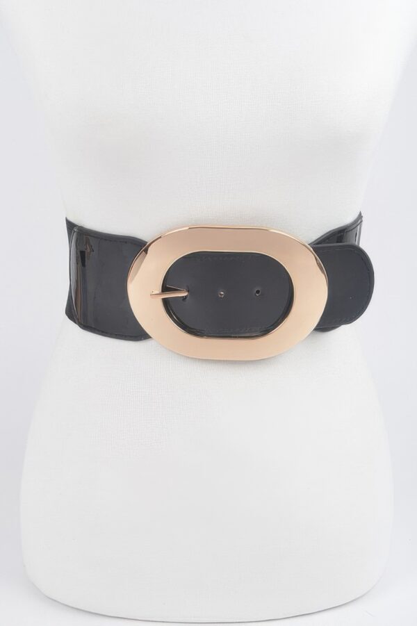 Stretch Waist Belt with Enamel Finish & Metal Buckle