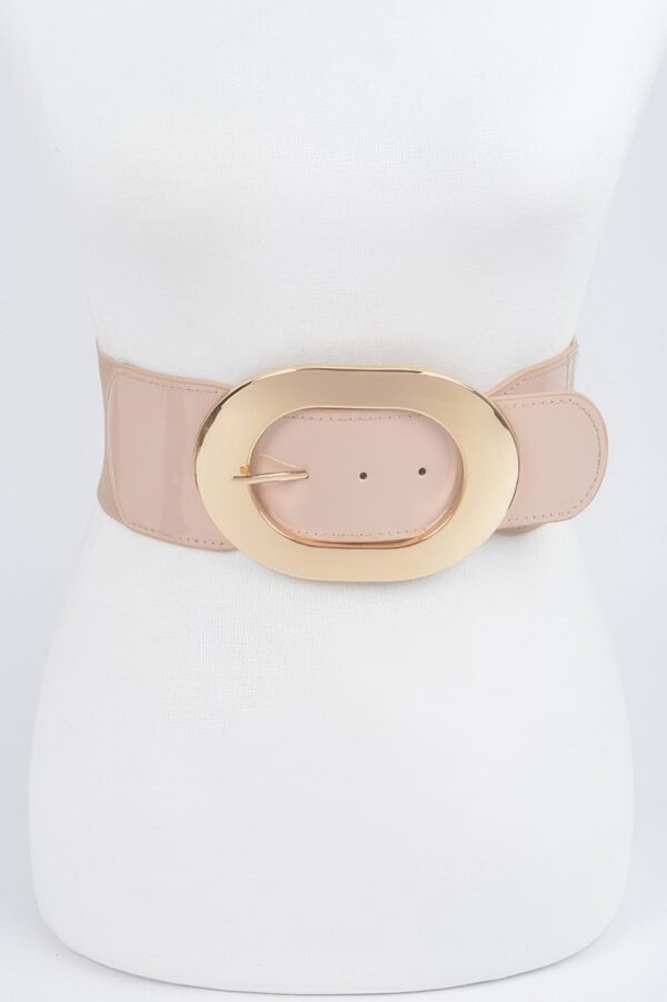 Stretch Waist Belt with Enamel Finish & Metal Buckle